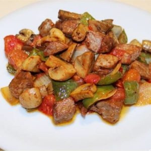 Meat with mushrooms