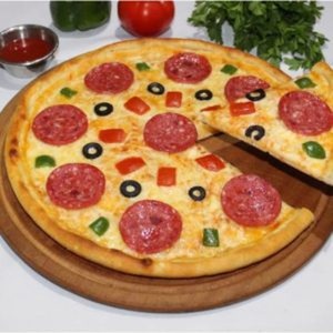 Pizza with sausage