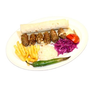 Kebab with pistachios