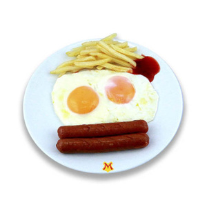 Potatoes, eggs and sausages