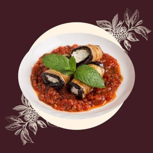 Eggplant with a puff