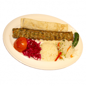 Spring kebab with vegetables