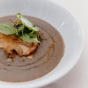 Creamy wild mushroom soup