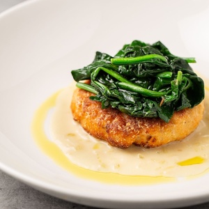 Chopped seafood steak