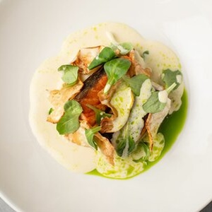 Salmon with mashed potatoes