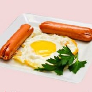 Egg with sausages