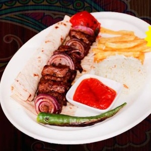 Kebab with red onion