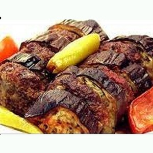 Kebab with eggplant