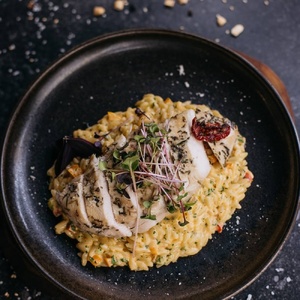 Pasta Orzo with chicken fillet